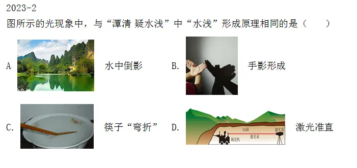河北省中考物理:光现象(2022-2026年)(含答案)-第4张图片-四季读书网