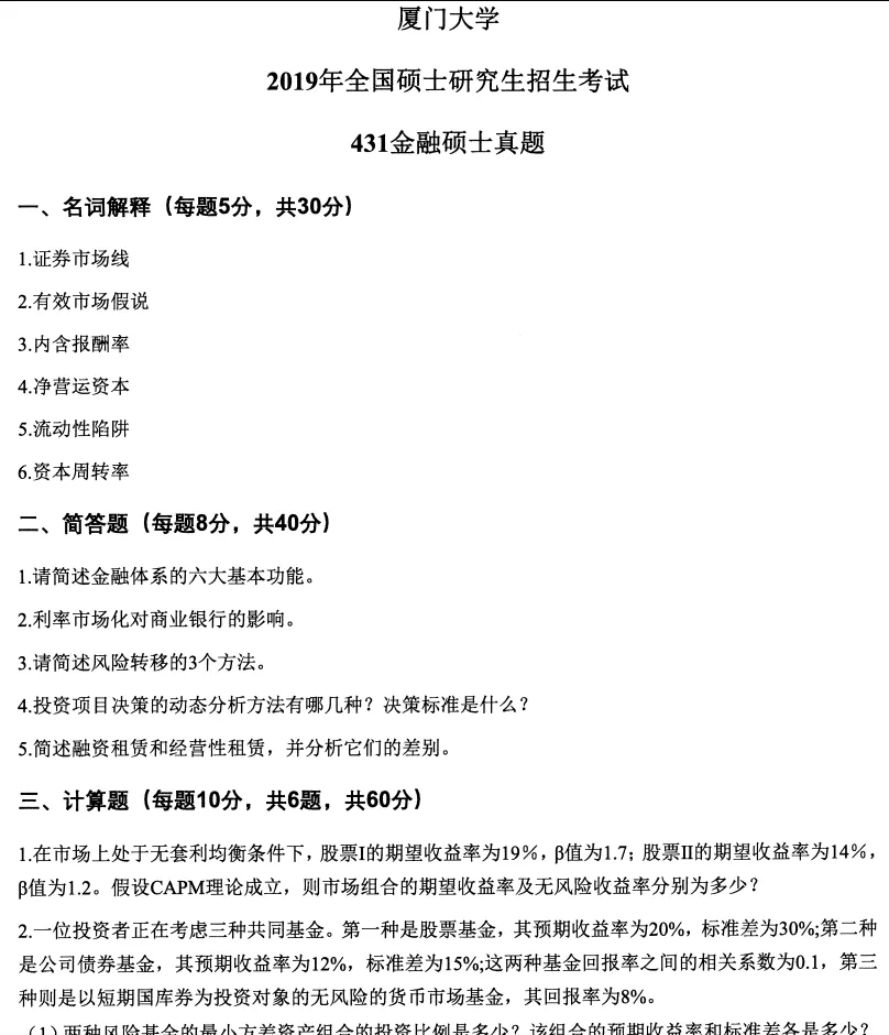 2011-2026年厦大金融431考研真题试卷与参考答案+27考研专业课资料汇总-第4张图片-四季读书网