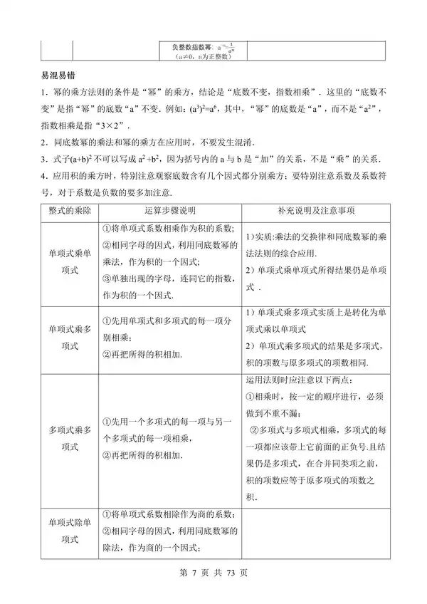 中考数学一轮复习讲练测专题02《整式与因式分解》含答案-第7张图片-四季读书网 中考数学一轮复习讲练测专题02《整式与因式分解》含答案-第7张图片-四季读书网