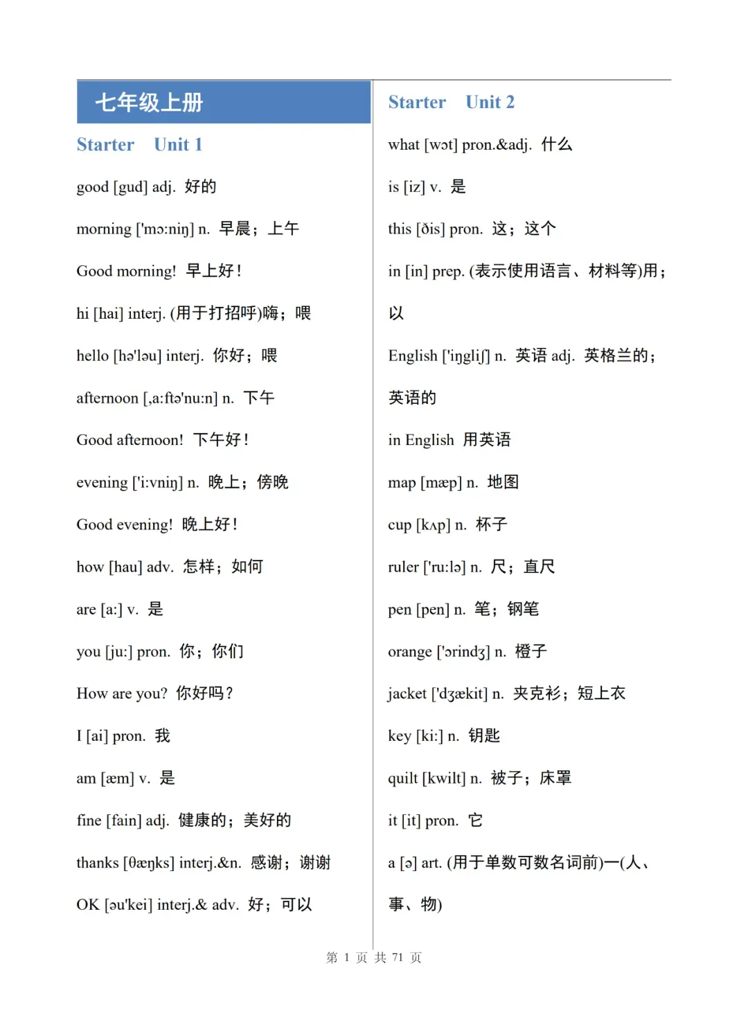 中考英语单词表(完整版)-第2张图片-四季读书网