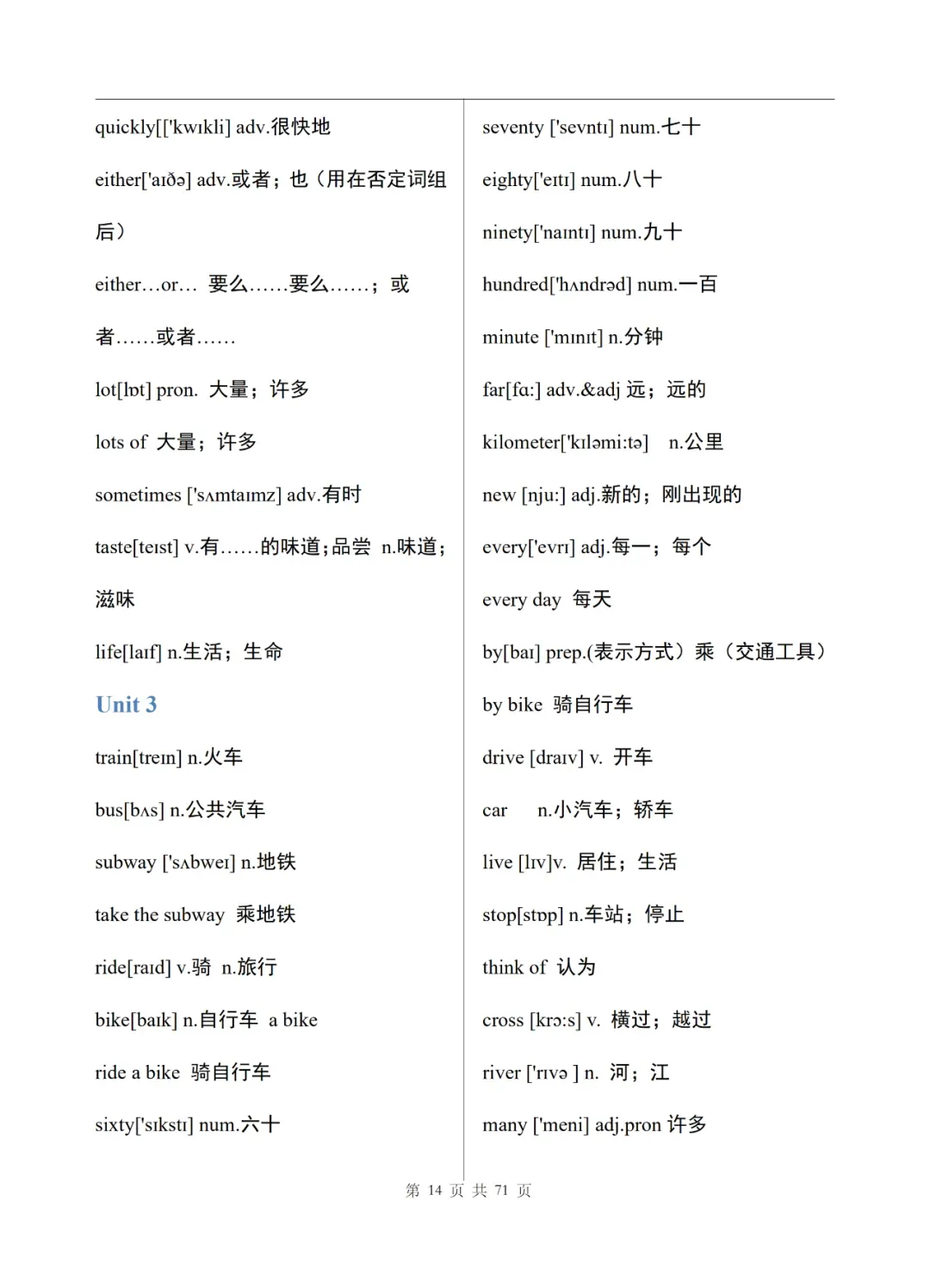 中考英语单词表(完整版)-第15张图片-四季读书网