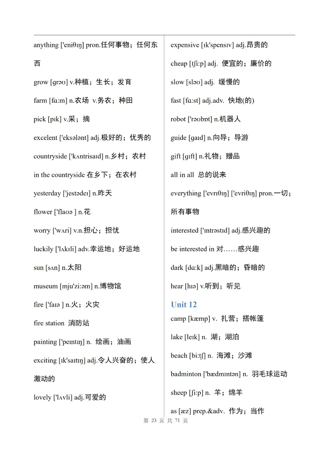 中考英语单词表(完整版)-第24张图片-四季读书网