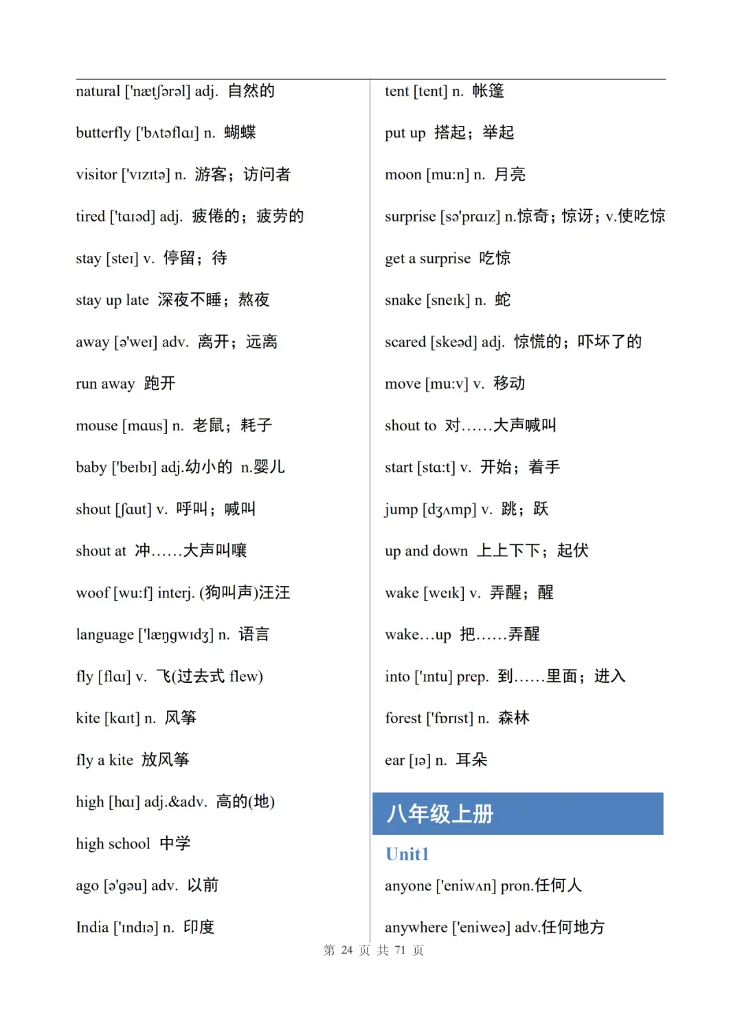 中考英语单词表(完整版)-第25张图片-四季读书网