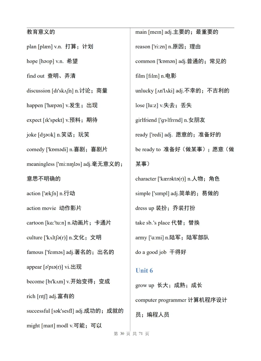 中考英语单词表(完整版)-第31张图片-四季读书网