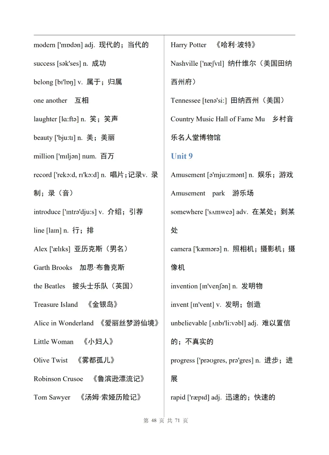 中考英语单词表(完整版)-第49张图片-四季读书网