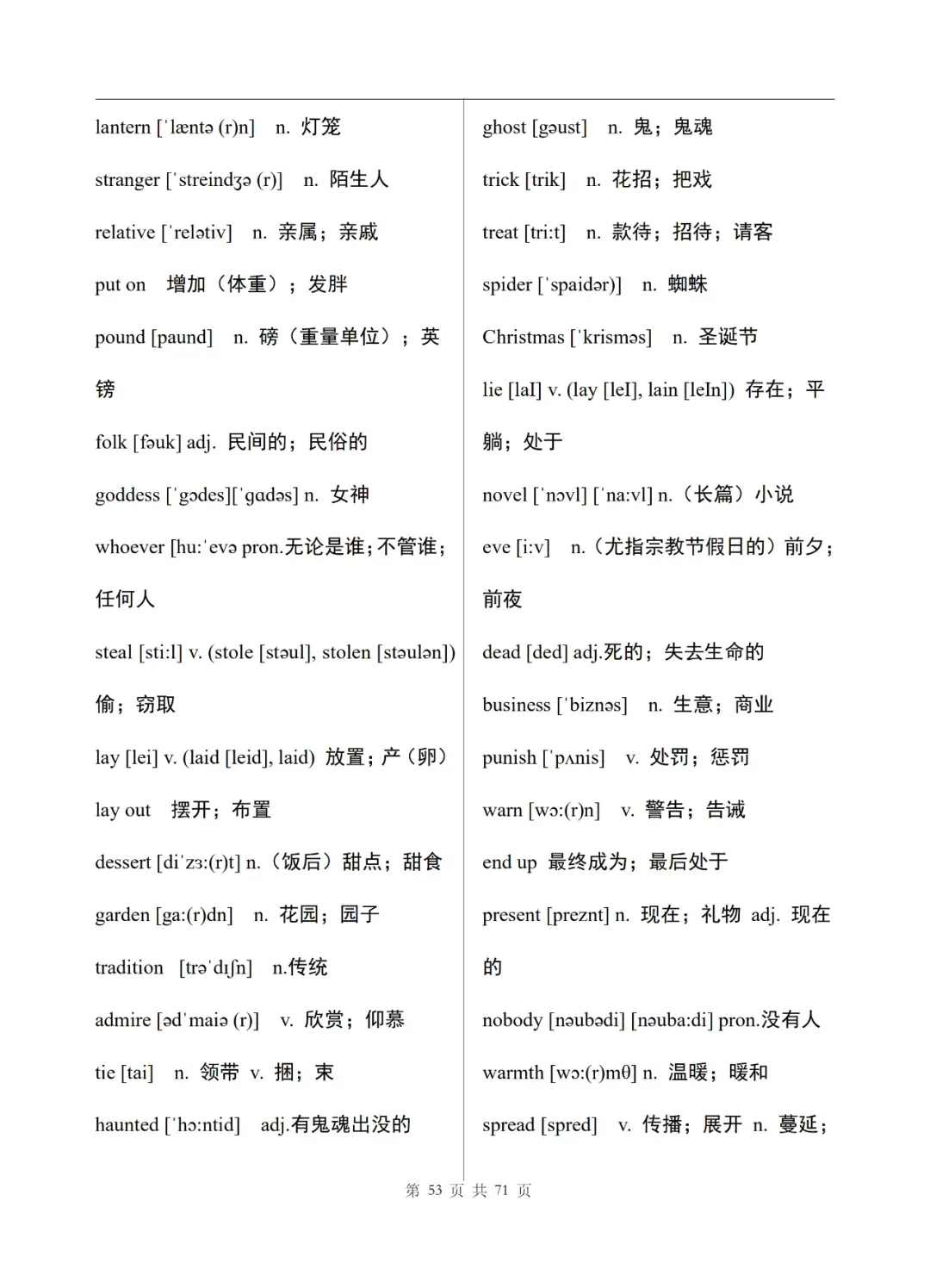 中考英语单词表(完整版)-第54张图片-四季读书网