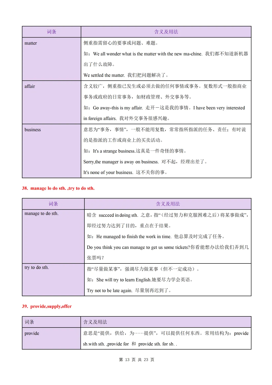 【初中】中考英语高频易混易错词(短语)归纳60组-第15张图片-四季读书网