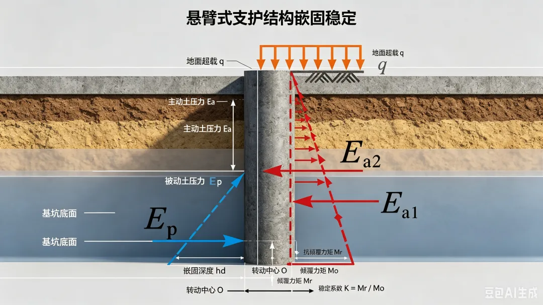 注册岩土考试中部分真题的思考和探讨01-2025D17基坑悬臂式结构的嵌固稳定系数计算-第2张图片-四季读书网 注册岩土考试中部分真题的思考和探讨01-2025D17基坑悬臂式结构的嵌固稳定系数计算-第2张图片-四季读书网
