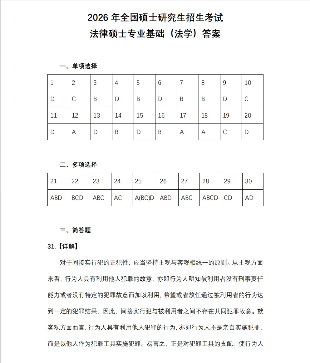 【法硕】法律硕士(含法学/非法学)历年真题及答案解析PDF合集(2014-2026年)-第3张图片-四季读书网
