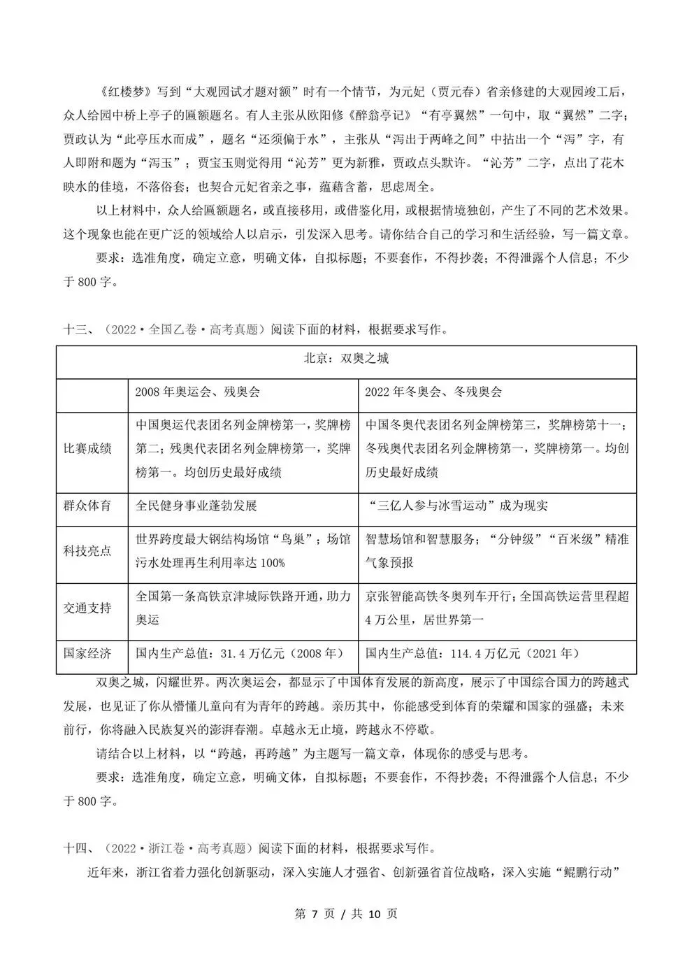 高中语文-作文写作真题汇编近3年原卷试题解析归纳-第7张图片-四季读书网 高中语文-作文写作真题汇编近3年原卷试题解析归纳-第7张图片-四季读书网