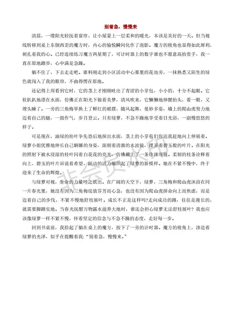 中考满分作文精选!-第2张图片-四季读书网