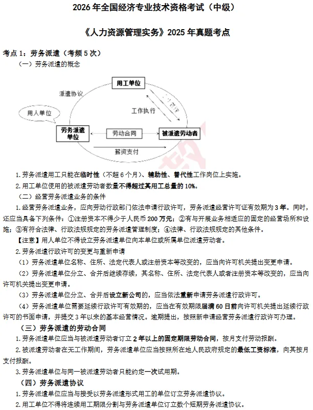 中级经济师人力真题考点精粹-第2张图片-四季读书网