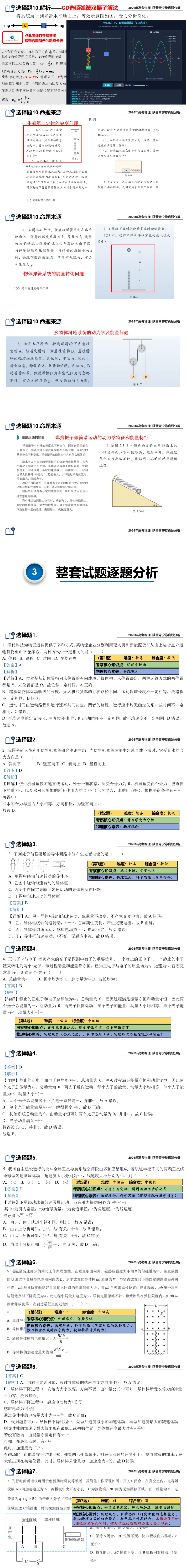 2026年陕晋青宁高考物理真题分析-第2张图片-四季读书网