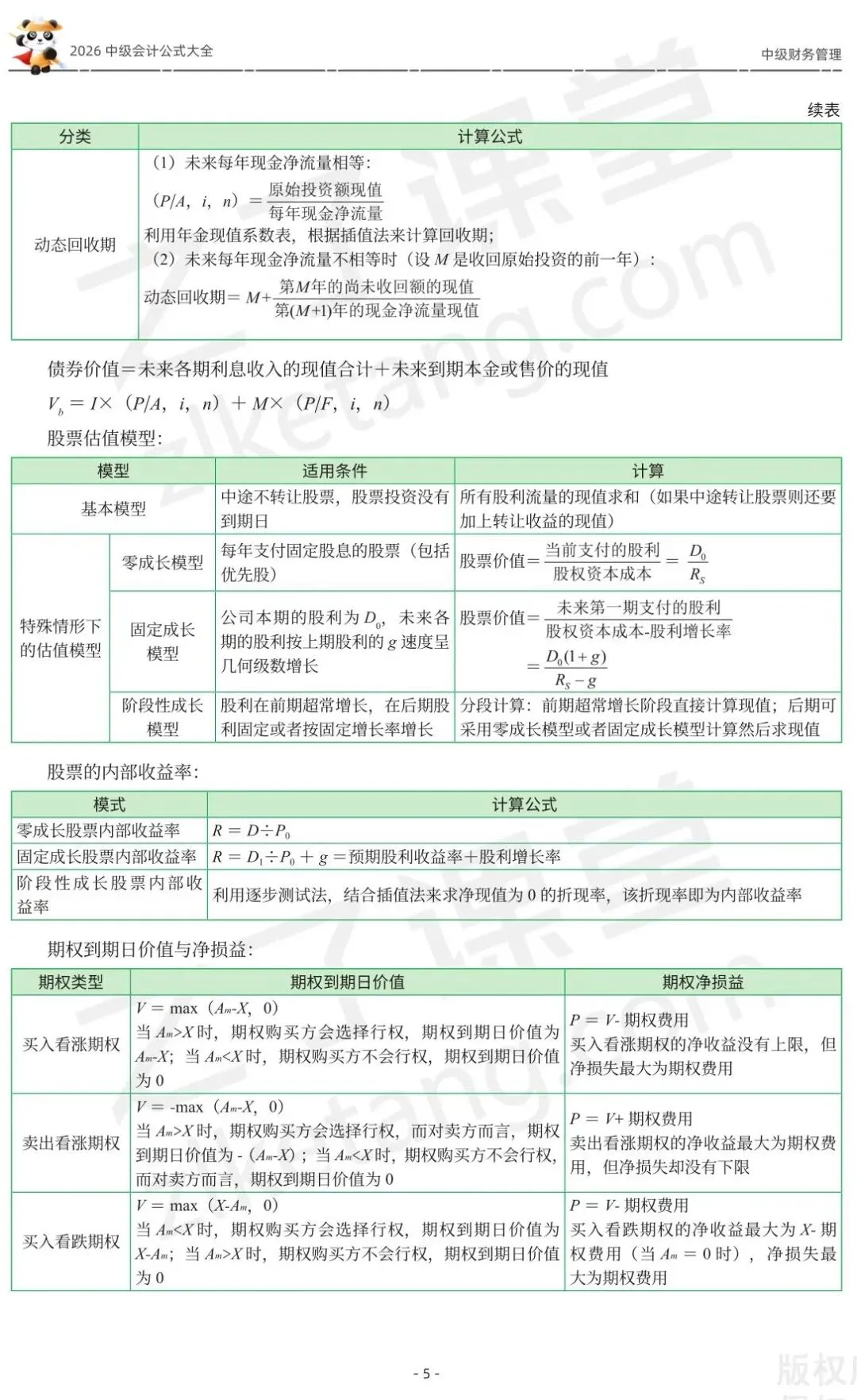 2026中级会计《公式大全及真题演练》-财管-第7张图片-四季读书网