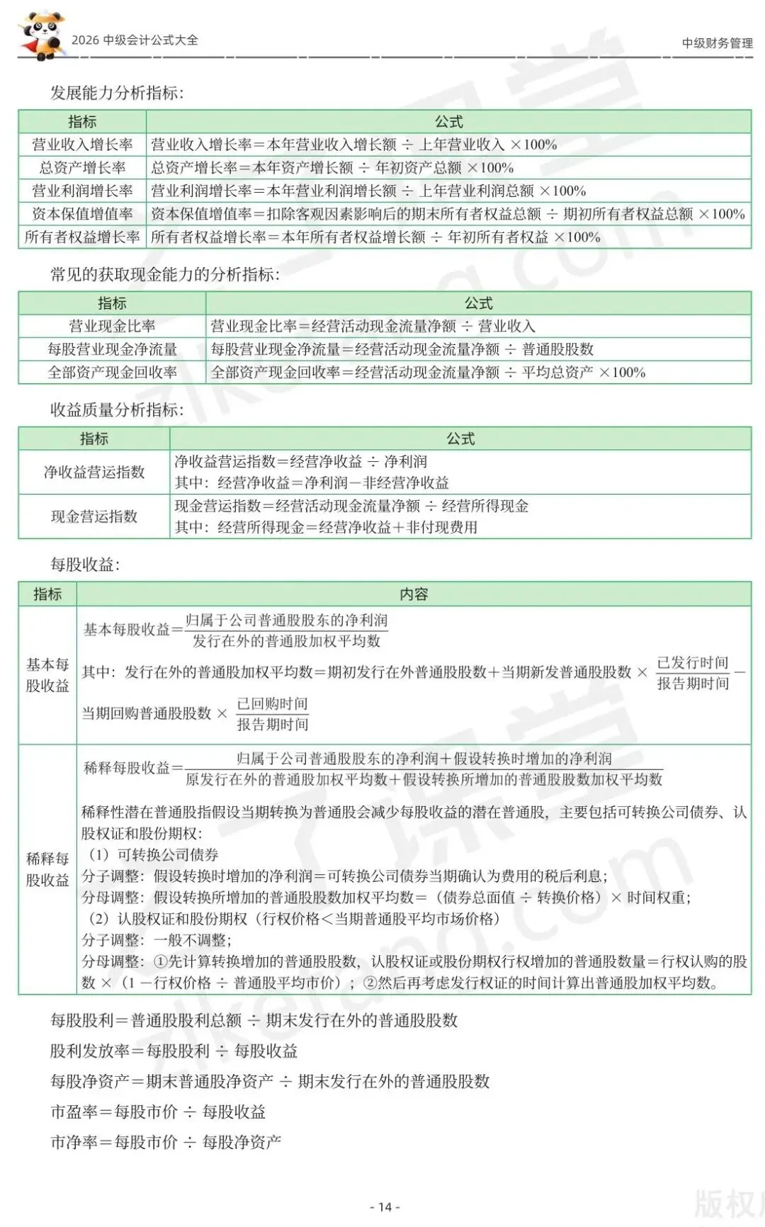 2026中级会计《公式大全及真题演练》-财管-第16张图片-四季读书网