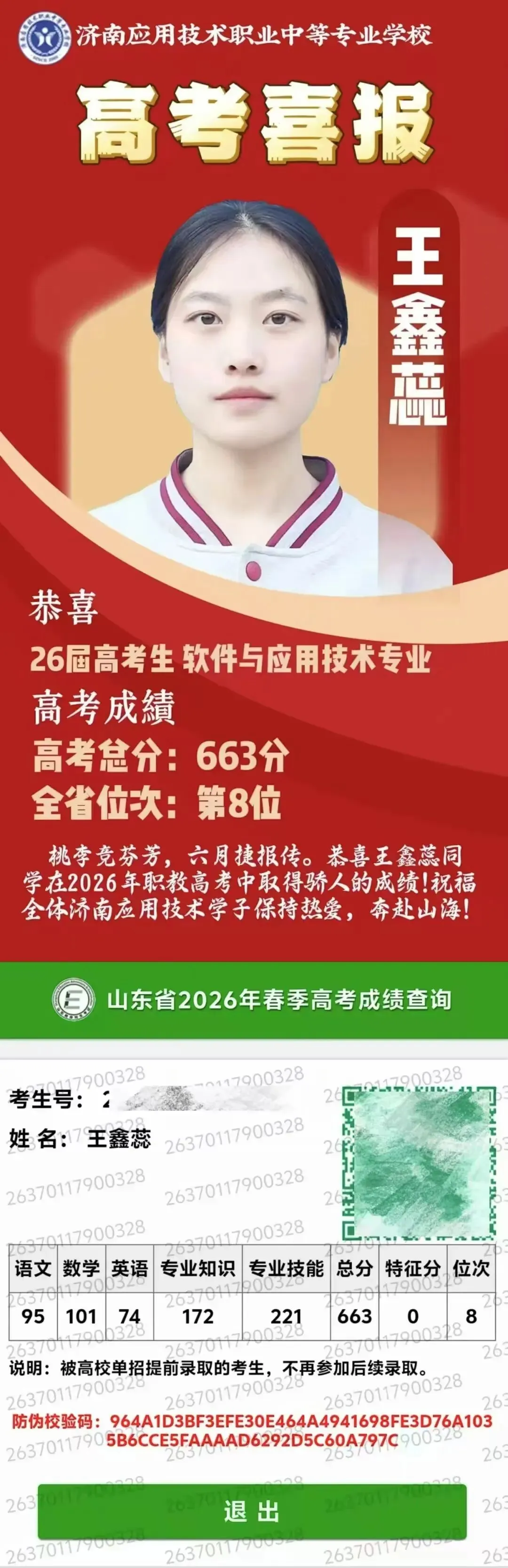 中考仅310分,普通班学子勇夺职教高考全省第八!济南这所职校上演励志逆袭-第1张图片-四季读书网