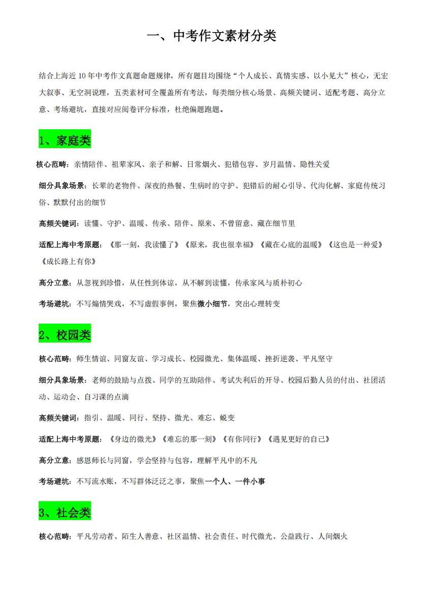 暑假精读 | 上海中考语文写作素材+技巧,含近10年真题解读-第5张图片-四季读书网