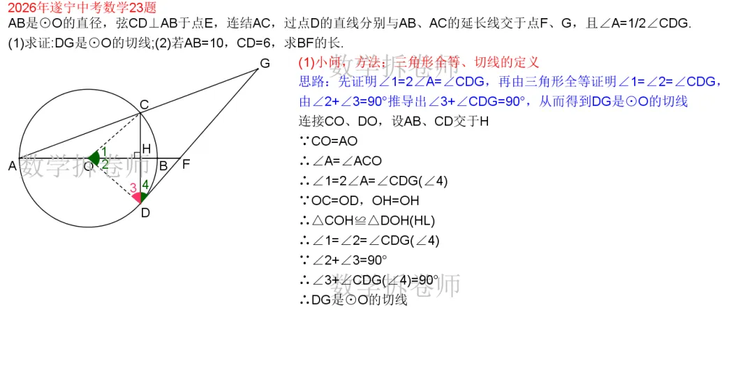 2026年遂宁中考数学23题(圆综小题)-第2张图片-四季读书网