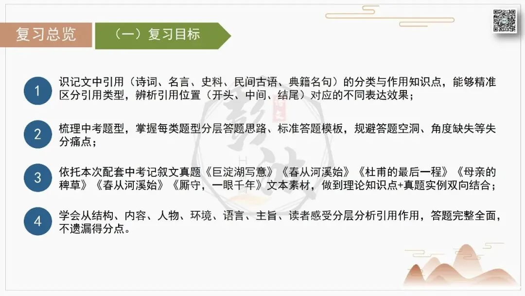 【中考专项-记叙文阅读18讲】课件+文本+例文实战-13引用诗文、史料作用分析题(5元)-第5张图片-四季读书网 【中考专项-记叙文阅读18讲】课件+文本+例文实战-13引用诗文、史料作用分析题(5元)-第5张图片-四季读书网
