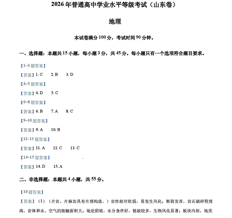 山东省高考估分出炉啦2026真题及答案-第10张图片-四季读书网 山东省高考估分出炉啦2026真题及答案-第10张图片-四季读书网