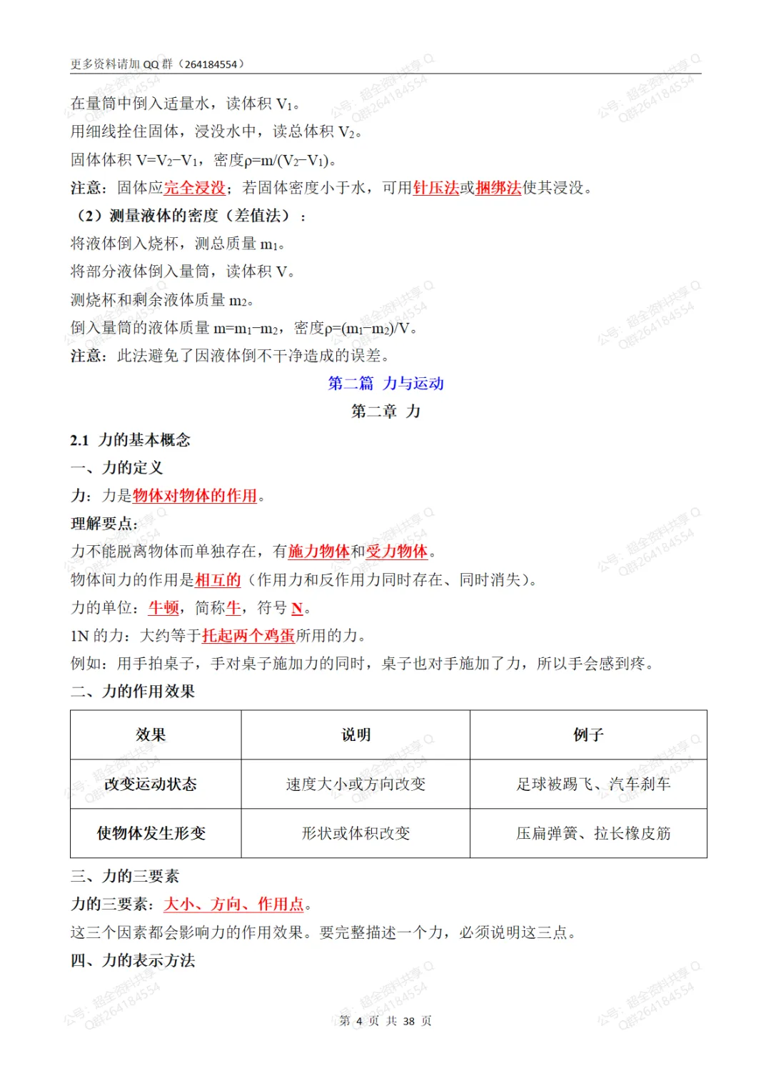 2026初中物理中考必会知识点超详总结(pdf分享)-第5张图片-四季读书网 2026初中物理中考必会知识点超详总结(pdf分享)-第5张图片-四季读书网