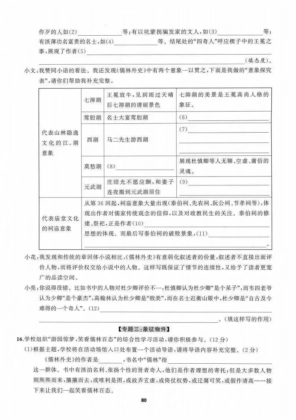 中考语文名著强化训练,不愧是教研组发的!-第6张图片-四季读书网