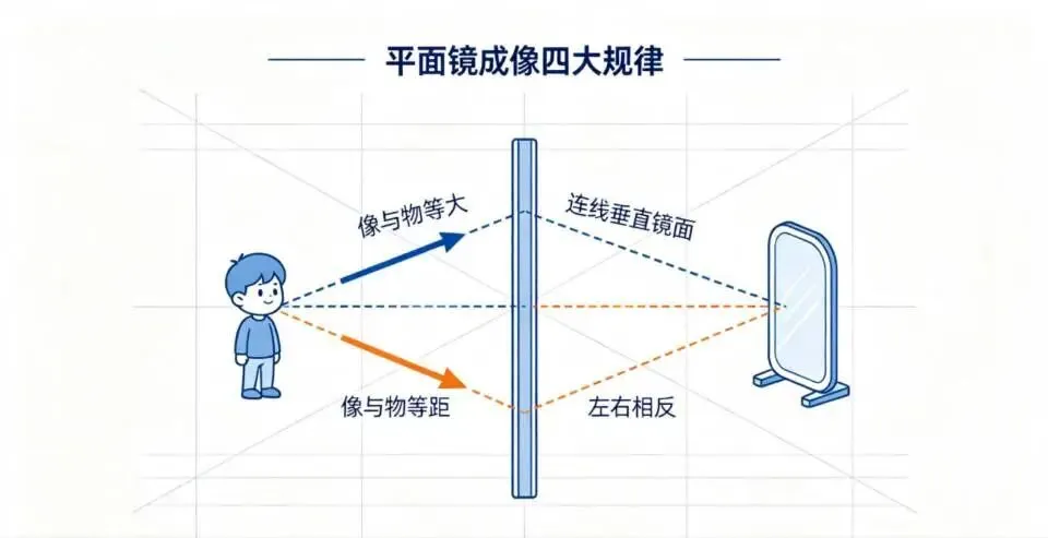 中考物理|平面镜成像(趣味通俗+满分口诀+实验详解+真题绝杀)初中生专属-第2张图片-四季读书网