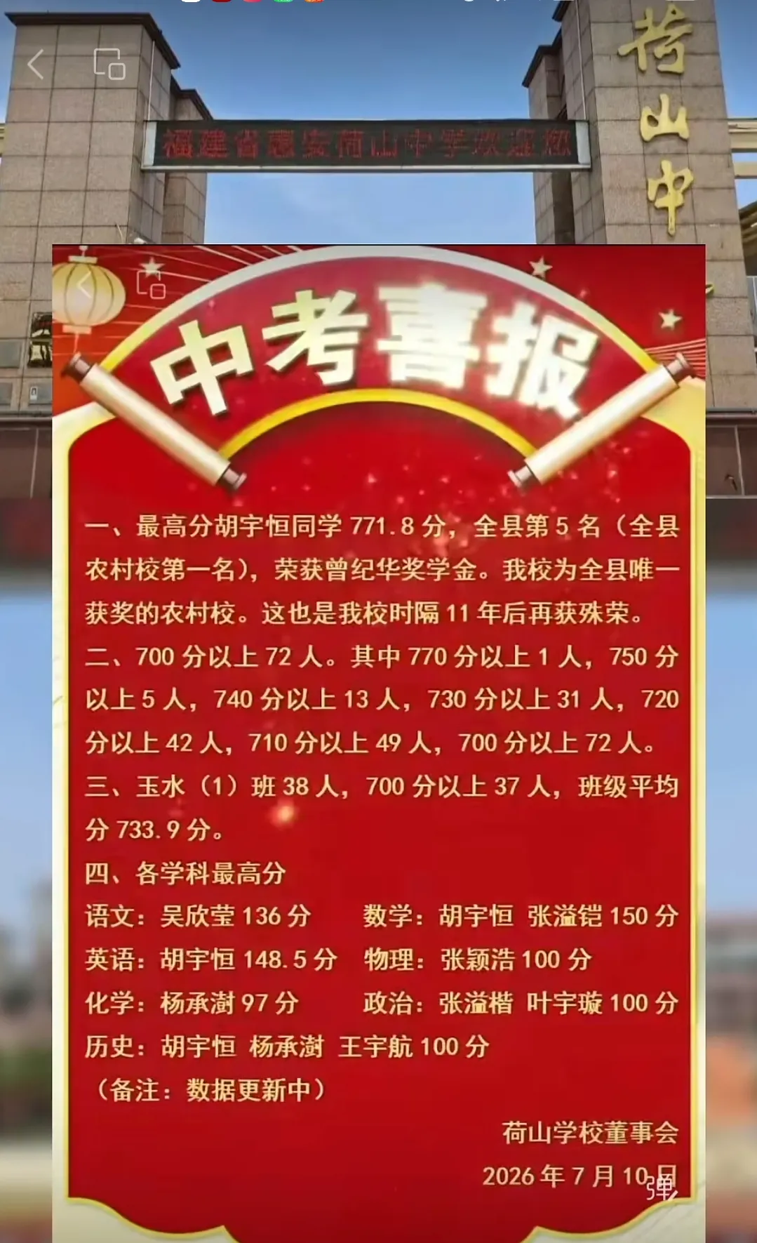 【最终版】大泉州2026年中考成绩盘点、各校喜报汇总!涉及各县(市区)……-第69张图片-四季读书网 【最终版】大泉州2026年中考成绩盘点、各校喜报汇总!涉及各县(市区)……-第69张图片-四季读书网