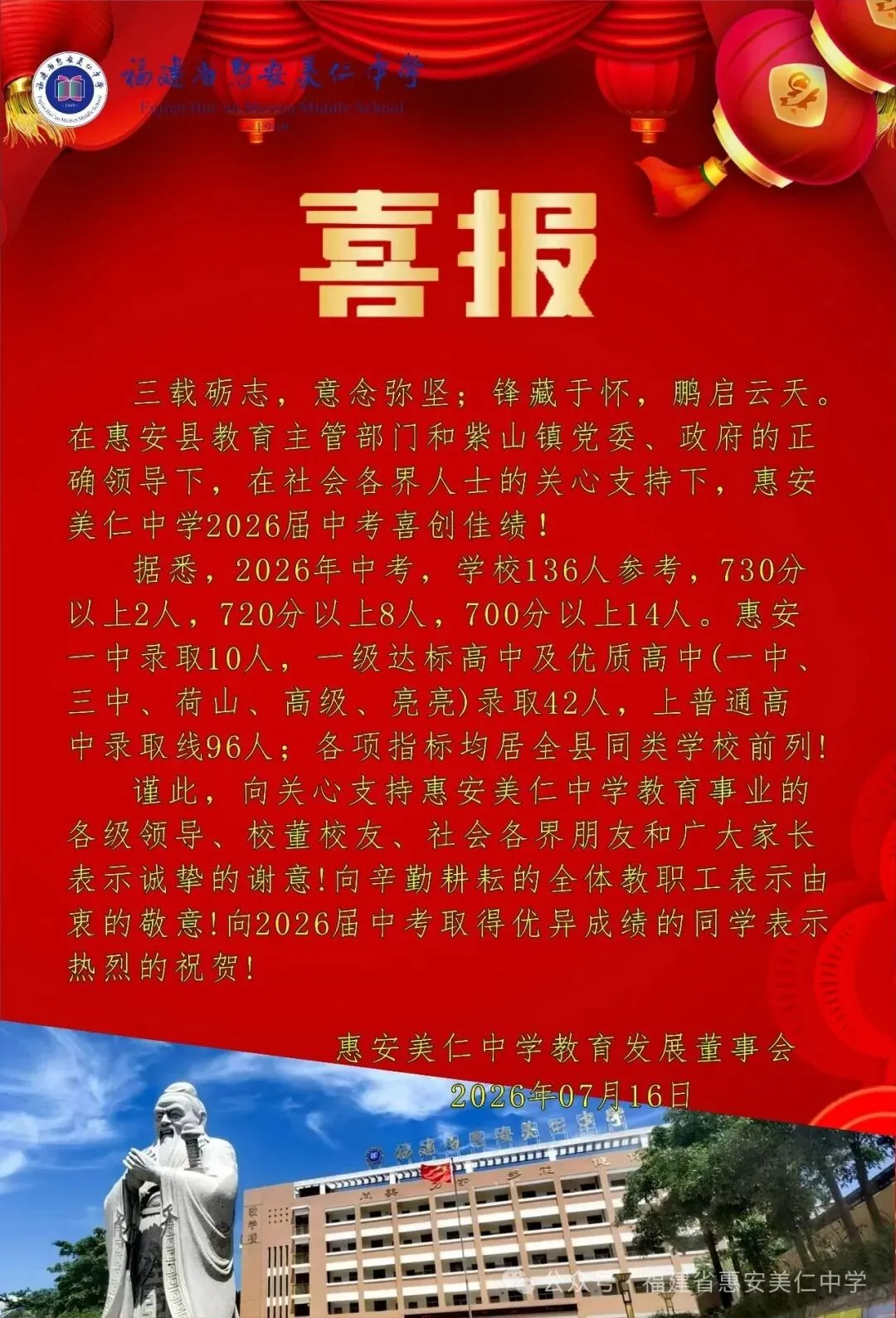 【最终版】大泉州2026年中考成绩盘点、各校喜报汇总!涉及各县(市区)……-第97张图片-四季读书网 【最终版】大泉州2026年中考成绩盘点、各校喜报汇总!涉及各县(市区)……-第97张图片-四季读书网
