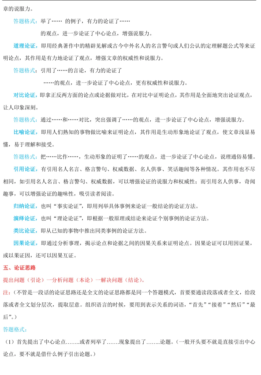 议论文和说明文答题公式以及中考常考题型-第2张图片-四季读书网