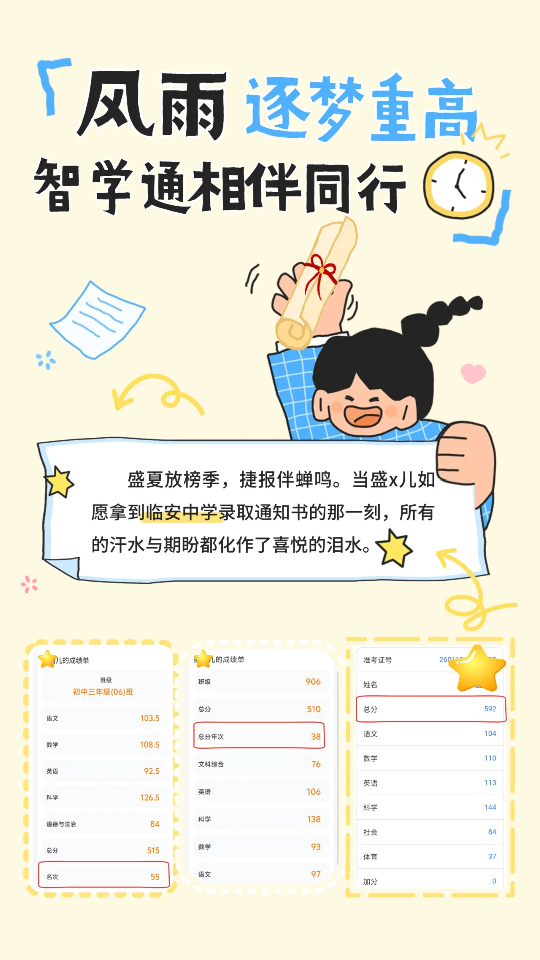风雨逐梦重高,智学通相伴同行|盛x儿中考逆袭圆梦临安中学-第2张图片-四季读书网