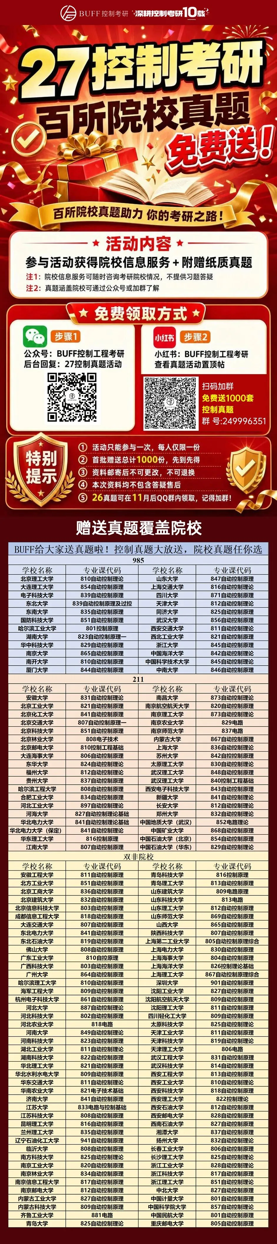 2027控制考研,百所院校真题,免费送!-第2张图片-四季读书网 2027控制考研,百所院校真题,免费送!-第2张图片-四季读书网