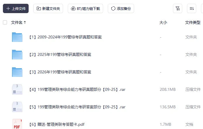 2027管综(MBA、MPA)考研必备:2009-2026年199管理类联考综合能力+答案(电子版打包下载)-第1张图片-四季读书网