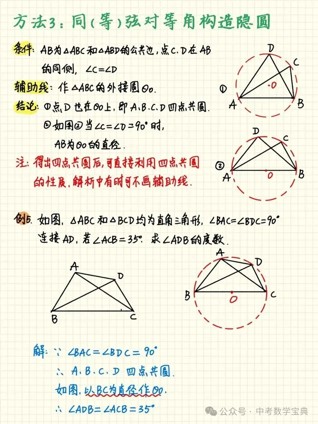 中考数学:隐形圆(辅助圆)的辅助线添加技巧-第7张图片-四季读书网