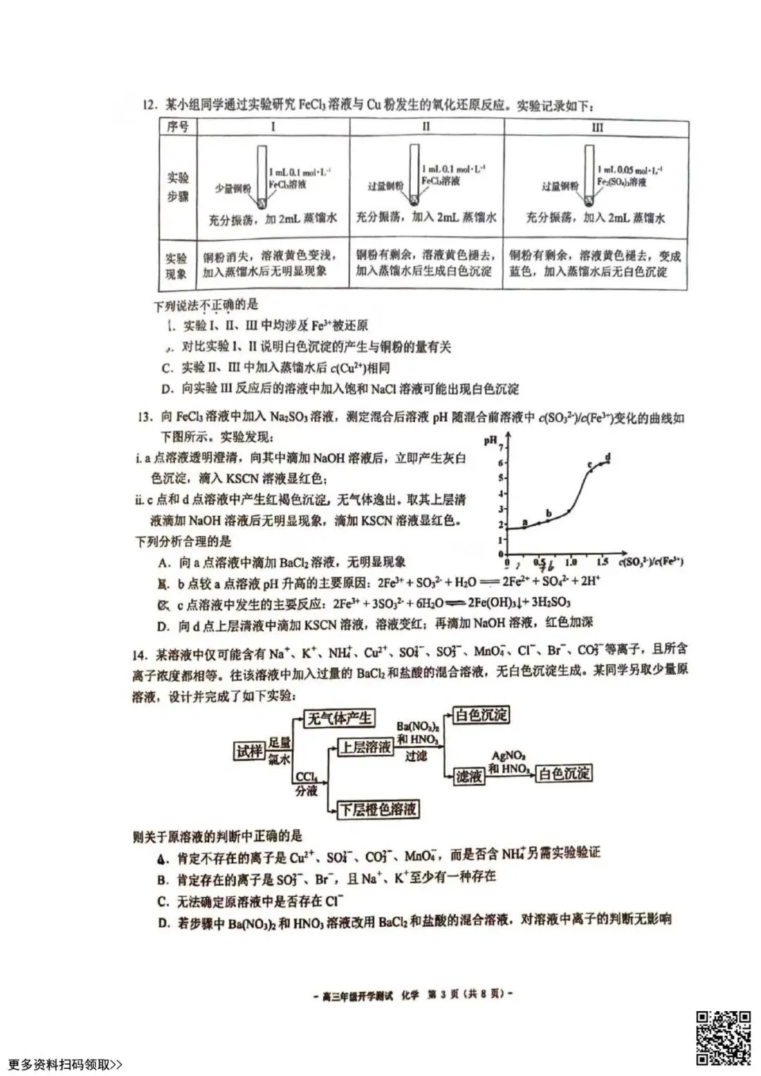 2023北京二中高三(上)开学考化学试卷(含答案)-第3张图片-四季读书网 2023北京二中高三(上)开学考化学试卷(含答案)-第3张图片-四季读书网