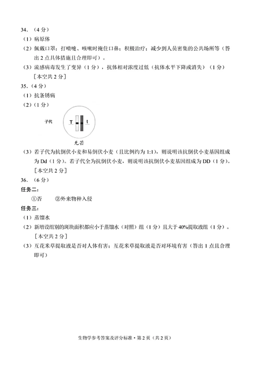 2025云南中考生物真题与答案-第10张图片-四季读书网