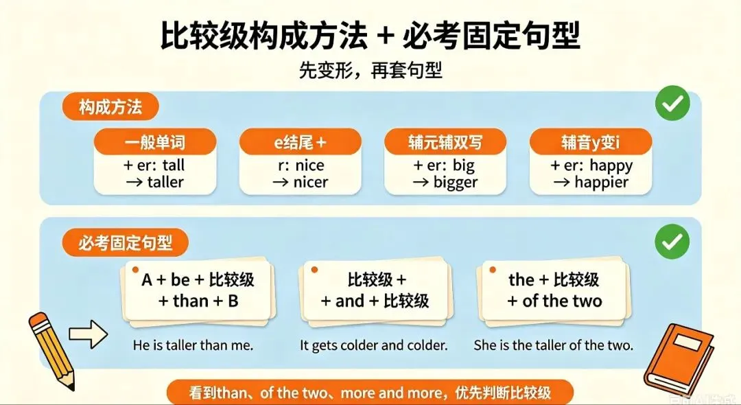 中考英语重难点:形容词副词比较级最高级!-第4张图片-四季读书网