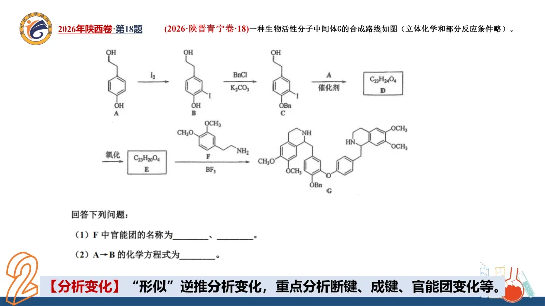 系列微课:高考化学真题详解——2026年陕西卷第18题(有机综合大题)-第10张图片-四季读书网 系列微课:高考化学真题详解——2026年陕西卷第18题(有机综合大题)-第10张图片-四季读书网
