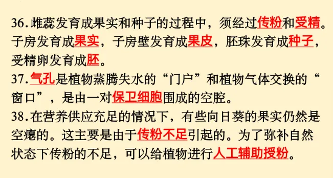 初中生物 | 中考必背核心知识点120条-第12张图片-四季读书网