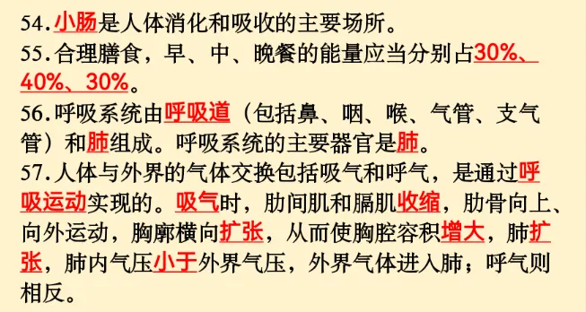 初中生物 | 中考必背核心知识点120条-第18张图片-四季读书网