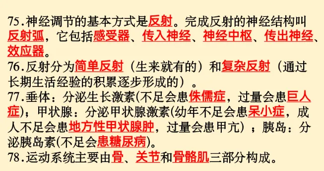初中生物 | 中考必背核心知识点120条-第23张图片-四季读书网