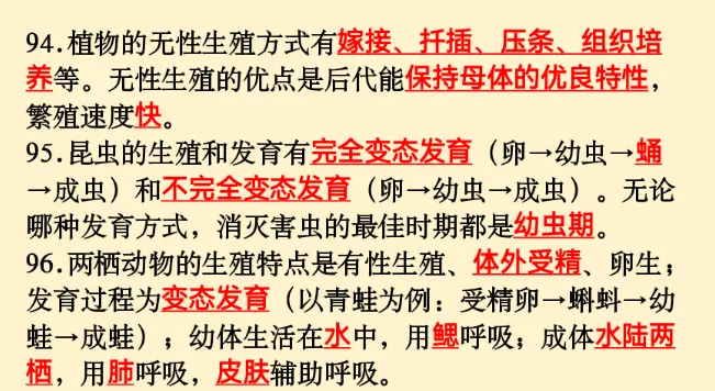 初中生物 | 中考必背核心知识点120条-第29张图片-四季读书网