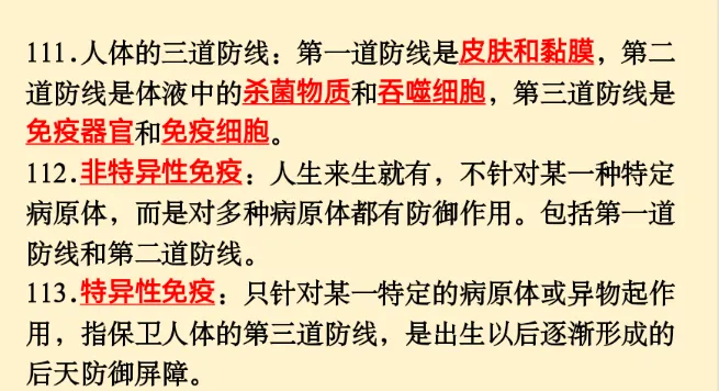初中生物 | 中考必背核心知识点120条-第34张图片-四季读书网