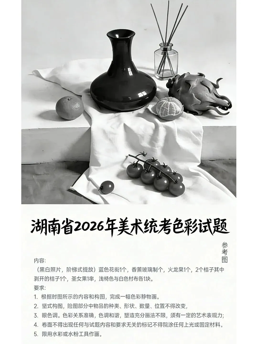 2026年湖南省美术统考真题-第3张图片-四季读书网
