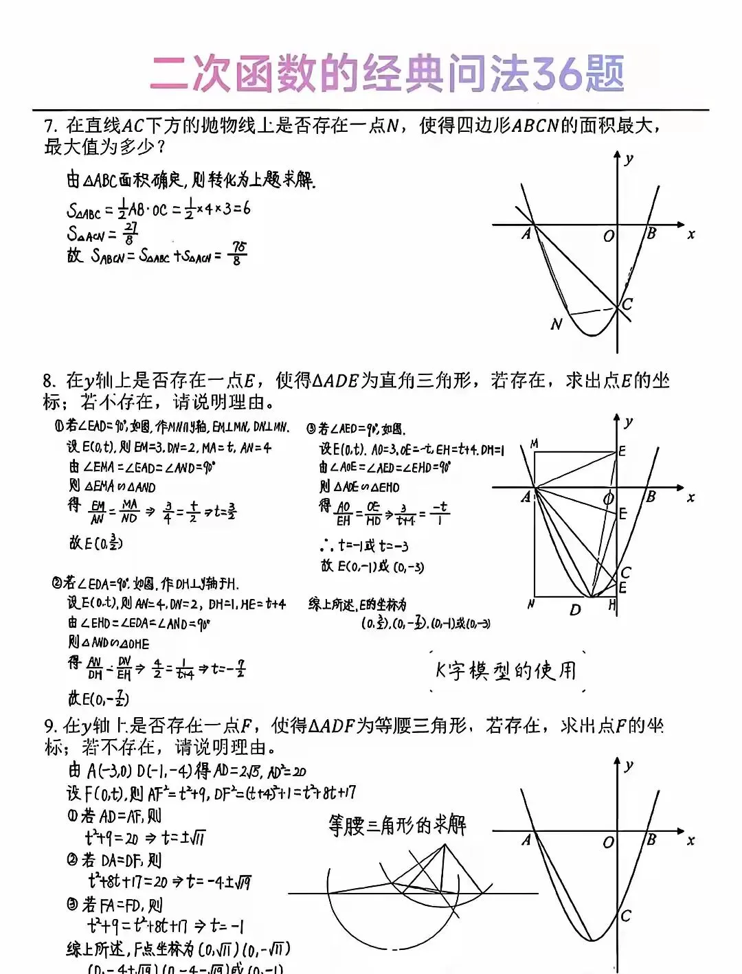 中考数学二次函数经典问法36题-第3张图片-四季读书网 中考数学二次函数经典问法36题-第3张图片-四季读书网