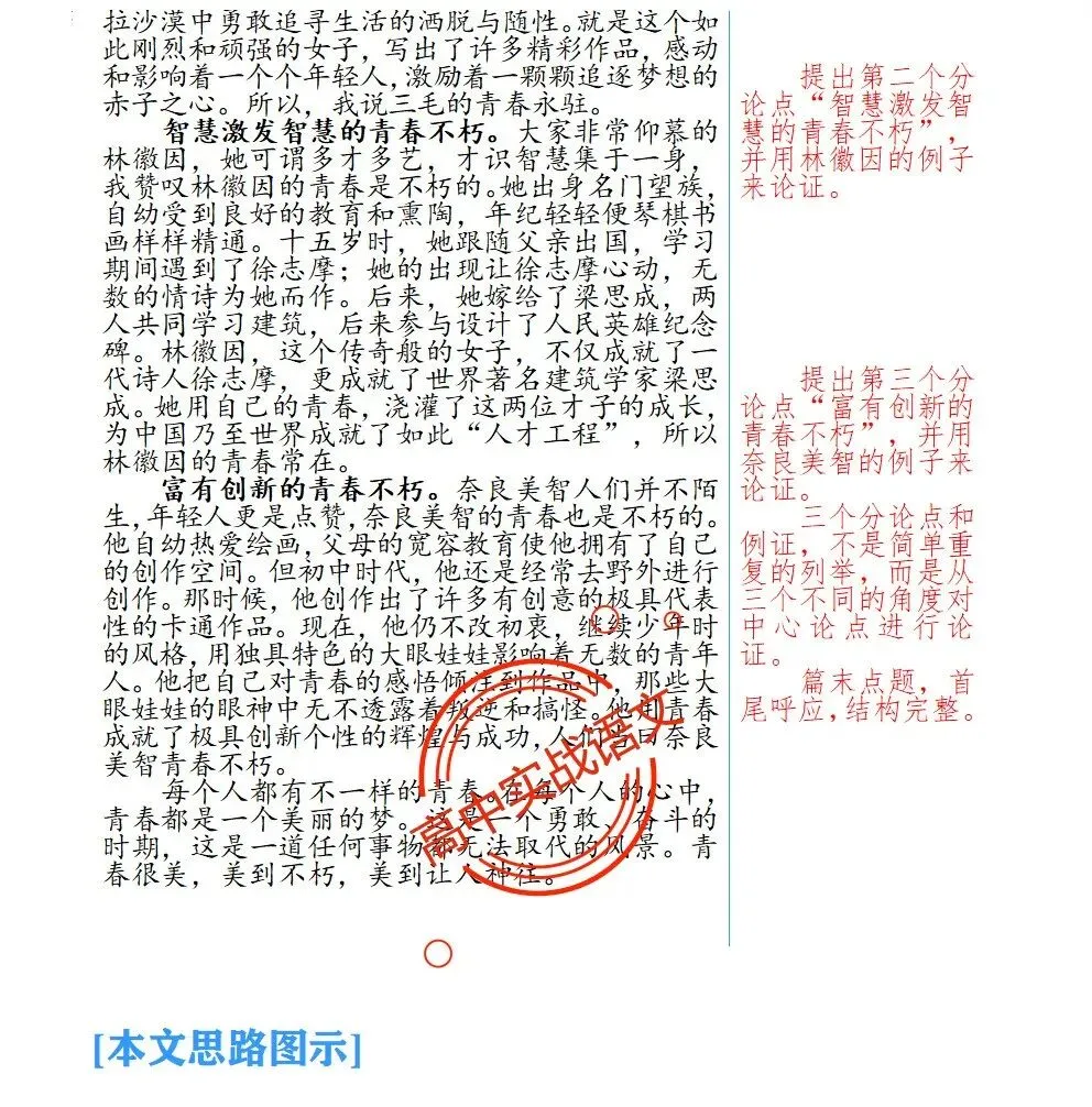 【红笔批注】作文范文90篇【含真题作文在内不同类型作文范文汇总+逐段批注+红笔点评】,全150+页—全效提高写作水平!-第25张图片-四季读书网 【红笔批注】作文范文90篇【含真题作文在内不同类型作文范文汇总+逐段批注+红笔点评】,全150+页—全效提高写作水平!-第25张图片-四季读书网