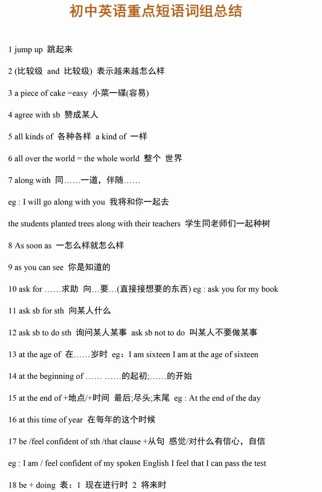 中考英语|315 个重点短语全汇总!-第2张图片-四季读书网