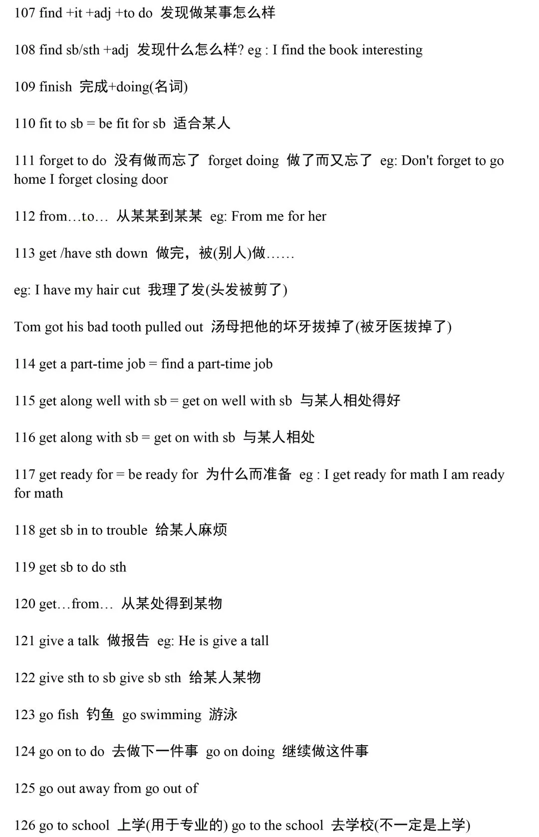中考英语|315 个重点短语全汇总!-第8张图片-四季读书网