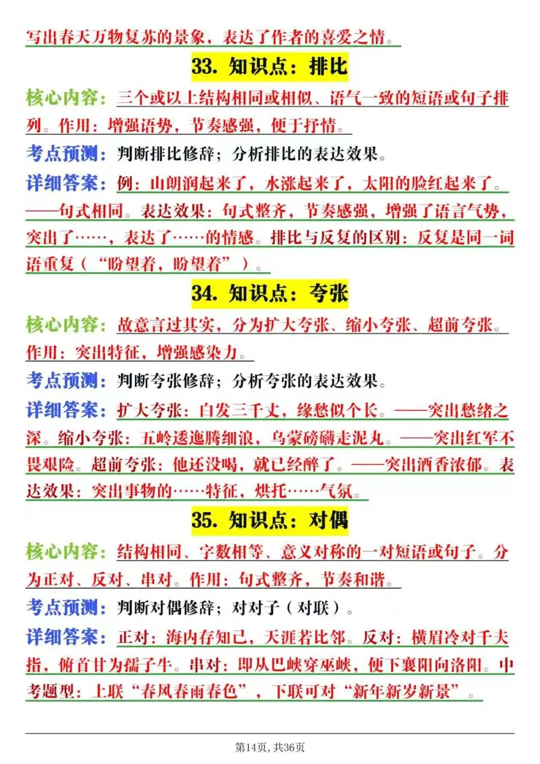 中考语文知识点与考点预测-第14张图片-四季读书网