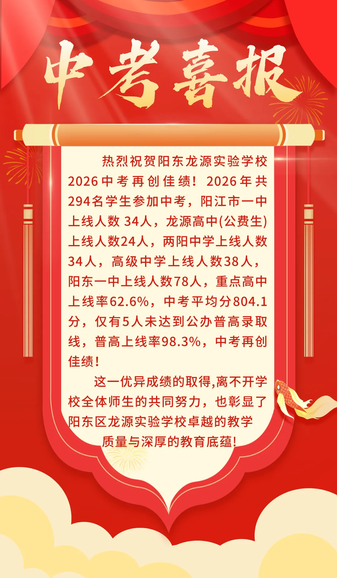 祝贺阳东区龙源实验学校2026年中考再创佳绩!-第3张图片-四季读书网